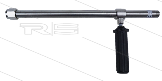 RB65 - Spuitlans RVS - nozzlehouder - L=400mm - 24 Bar - 100 l/min - max 43°C - 1/2&quot; bi x 1/2&quot; bu