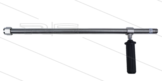 RB65 - Spuitlans RVS - nozzlehouder - L=800mm - 24 Bar - 100 l/min - max 43°C - 1/2&quot; bi x 1/2&quot; bu