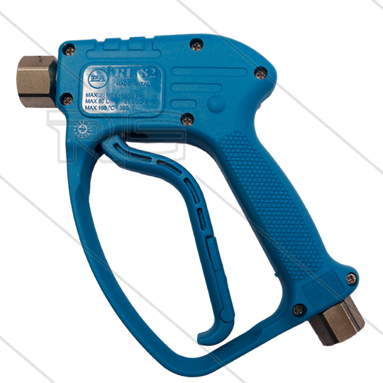 RL82 - HD pistool - RVS - met swivel - 180 Bar - 80 l/min - max 160°C - 2 x 1/2&quot; bi