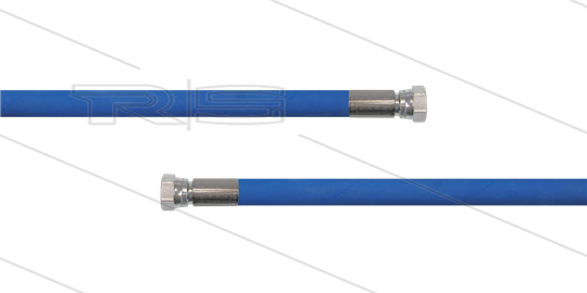 HD-slang blauw 1/4&quot; - 1SC - 1,7m - 2x 1/4&quot;W - geen KBS - 250 Bar