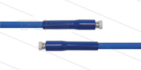 HD-slang blauw 1/4&quot; - 2SC - 5,0m - 2x 1/4&quot;W - 2x KBS - 400 Bar