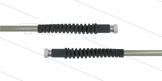 Carwash Titan-Slide slang grijs 1/4&quot; - 3,5m - 2x 3/8&quot;W - 2x SKB zwart - 300 Bar