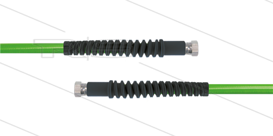 Carwash Titan-Slide slang groen 1/4&quot; - 6,0m - 2x 1/4&quot;W - 2x SKB zwart - 300 Bar