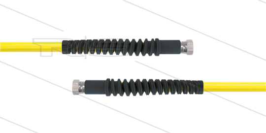 Carwash Titan-Slide slang geel 1/4&quot; - 5,0m - 2x 3/8&quot;W - 2x SKB zwart - 300 Bar