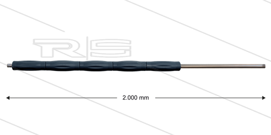 RP007 lans - L=2000mm - recht - staal verzinkt - isolatie L=500mm - 400 Bar - max 80°C - 2 x 1/4&quot; bu