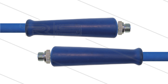 HD-slang blauw 1/2&quot; - 1SC - 15m - 2x 3/8&quot;bu - 2x KBS - 250 Bar