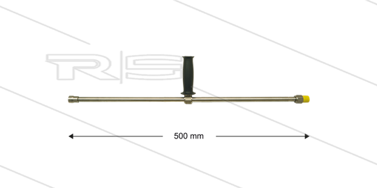 ST3600 lans - L=500mm - recht - RVS - 1/2&quot;bu x 1/4&quot;bi - verstelbare handgreep - 600 Bar - max 150°C