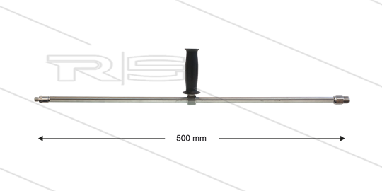 ST3600 lans - L=500mm - recht - RVS - 1/2&quot;bu x 1/4&quot;bu - verstelbare handgreep - 600 Bar - max 150°C