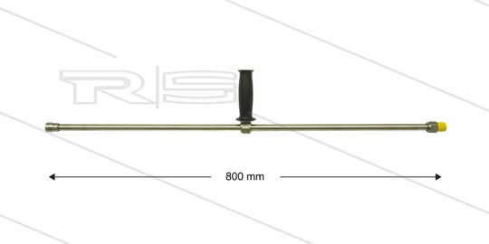 ST3600 lans - L=800mm - recht - RVS - 1/2&quot;bu x 1/4&quot;bi - verstelbare handgreep - 600 Bar - max 150°C