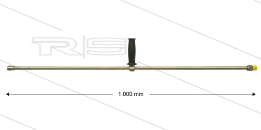 ST3600 lans - L=1000mm - recht - RVS - 1/2&quot;bu x 1/4&quot;bi - verstelbare handgreep - 600 bar - max 150°C