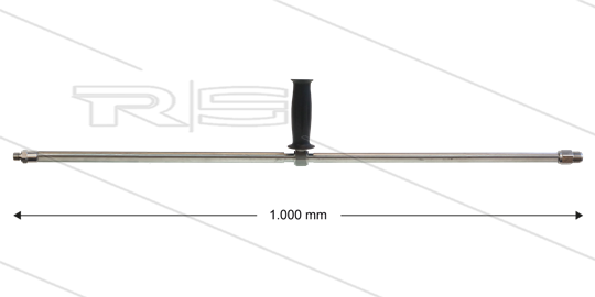 ST3600 lans - L=1000mm - recht - RVS - 1/2&quot;bu x 1/4&quot;bu - verstelbare handgreep - 600 Bar - max 150°C