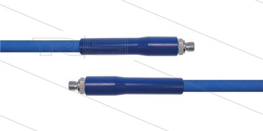 HD-slang blauw 1/4&quot; - 1SC - 20m - 2x 3/8&quot;bu - 2x KBS - 250 Bar