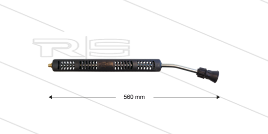 S3 lans - L=560mm - gebogen - staal verzinkt - open isolatie L=360mm - 250 Bar - max 160°C - 1/4&quot; bu