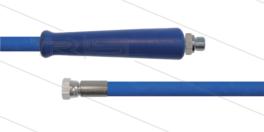 HD-slang blauw 3/8" - 1SC - 20m - 3/8"bu x 1/2"W RVS - 1x KBS - 250 Bar