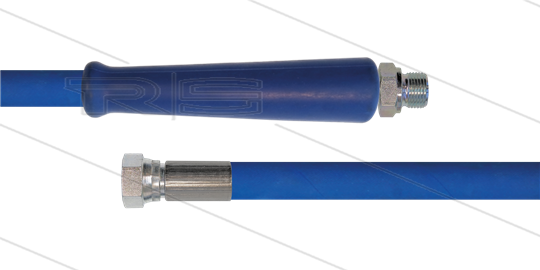 HD-slang blauw 1/2&quot; - 1SC - 25m - 1/2&quot;W x 1/2&quot;bu RVS - 1x KBS - 250 Bar