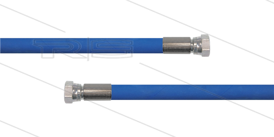 HD-slang blauw 3/8&quot; - 2SC - 30m - 2x 1/2&quot;W RVS - geen KBS - 400 Bar