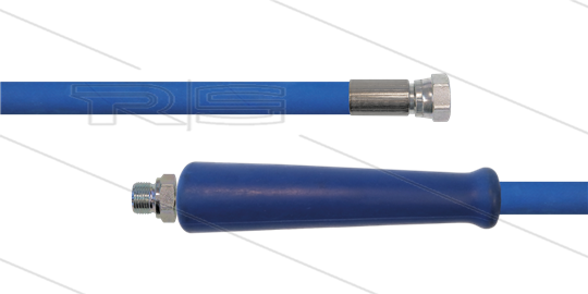 HD-slang blauw 5/16&quot; - 2SC - 40m - 3/8&quot;bu RVS x 3/8&quot;W RVS - 1x KBS - 400 Bar