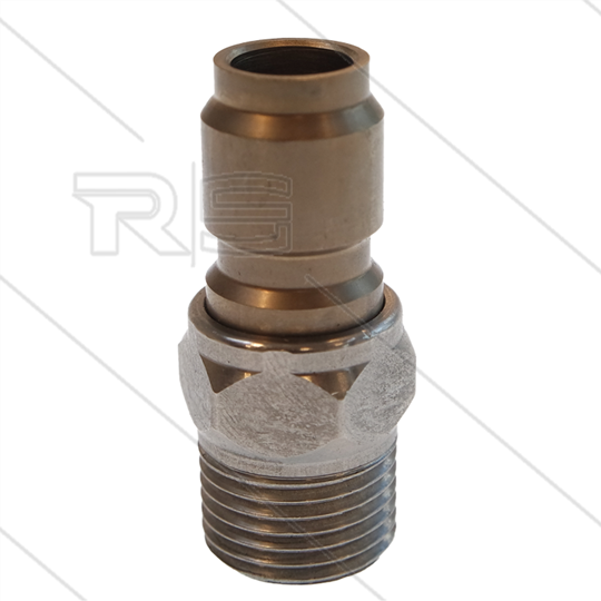 RP3100 - nippel - RVS - 250 Bar - Ø17,8mm -  max 150°C - 3/8" bu