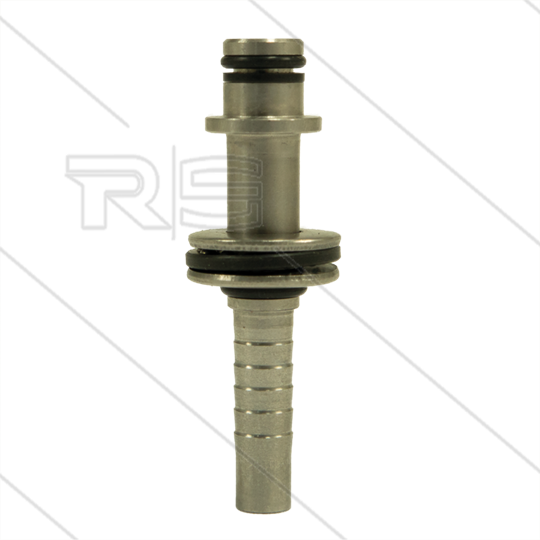 Persnippel - RVS - 5/16&quot; - DN08 - Ø11mm pistoolaansluiting met lager en Ø22mm sluitplaat