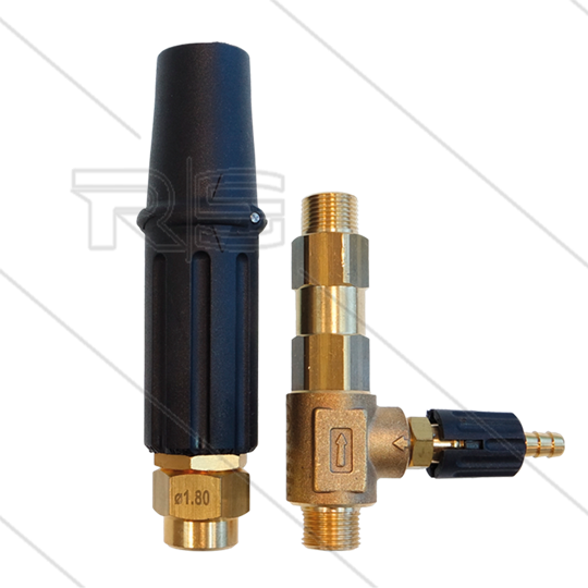 LS3 - korte schuimlans (nozzle 1,8mm) + injector (nozzle 1,2mm - 040) - 60 tot 160 Bar - 5 tot 9 l/m