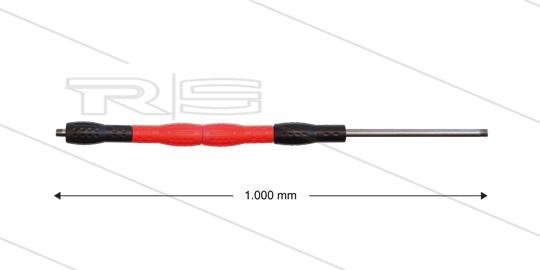 Iso88 lans - L=1000mm - recht - RVS - draaibare isolatie L=400mm - zwart/rood/zwart - max 80°C