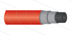 HD-slang - 2SN-10-600 (3/8") - Rood - 600 Bar - Ø18,7mm - 150°C