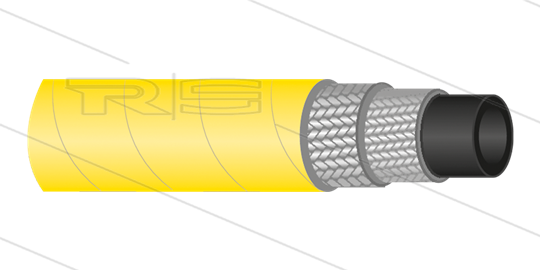 HD-slang - 2SC-10 (3/8&quot;) - Diervetbestendig - geel - 400 Bar - Ø17,7mm - 120°C