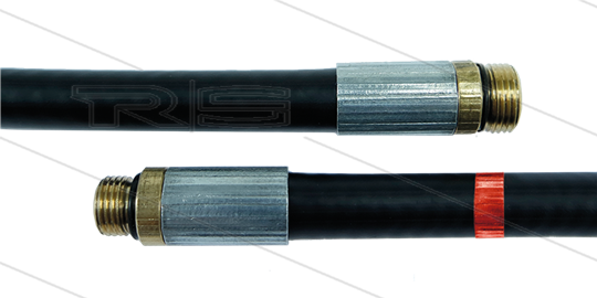 NW5 rioolslang - 10m - 200 Bar - zonder nozzle - 1/8&quot; bu x 1/4&quot; bu met O-ring - max 60°C