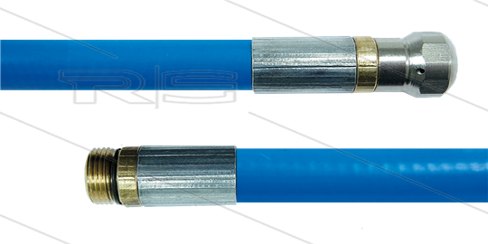 NW5 rioolslang - blauw - 20m - 250 Bar - met nozzle 0.045 zonder voorboring - 1/4&quot; bu met O-ring