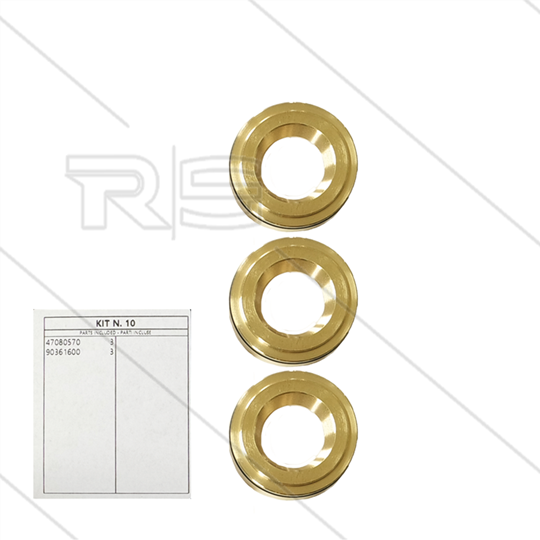 Kit 10 - Set messing ringen + O-ringen Ø20mm (3x) - Serie 47 + 48