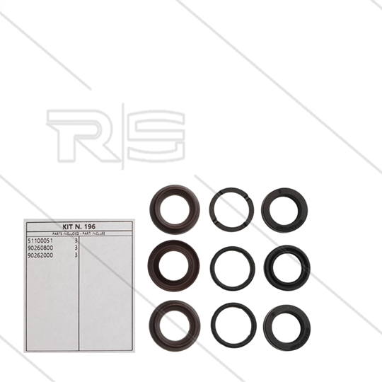 Kit 196 - Manchetset Ø15mm voor 3 plunjers - Serie 60