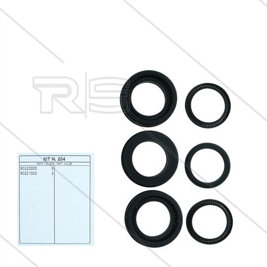 Kit 204 - Manchetset Ø18mm voor 3 plunjers - Serie 63 HTS