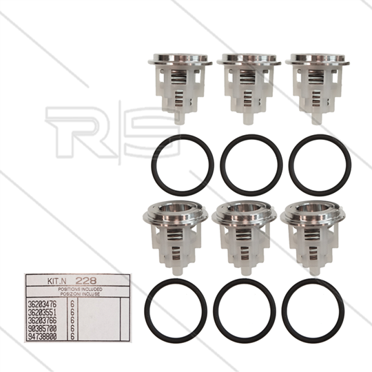 Kit 228 - Kleppenset (6x) - serie 66SS