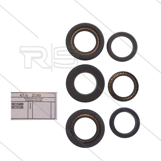 Kit 238 - Manchetset Ø20mm voor 3 plunjers - serie SS