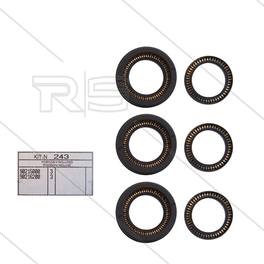 Kit 243 - Manchetset Ø15mm voor 3 plunjers  - serie 60(V)HT