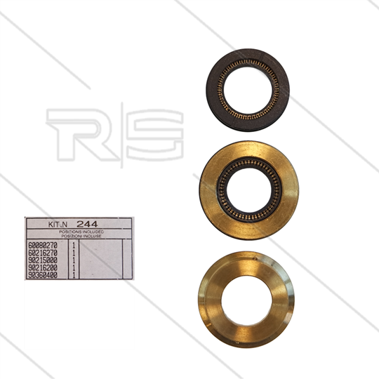 Kit 244 - Complete afdichtingsset Ø15mm voor 1 plunjer - serie 60 (V)HT