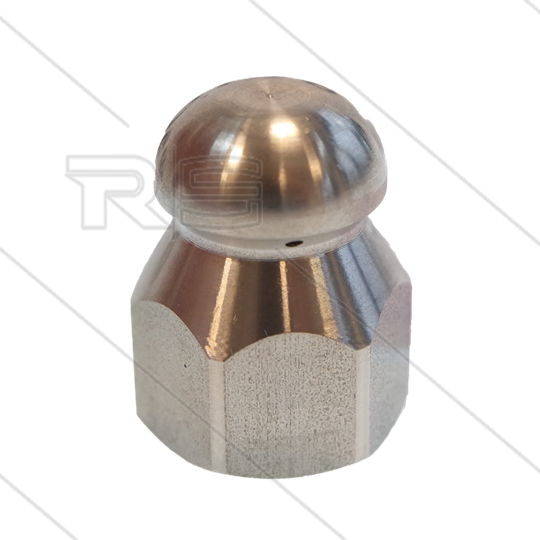 Rioolnozzle met voorboring - 0.095 - 3 x 1.20 + 1 x 1.20 - 1/4&quot; bi - RVS