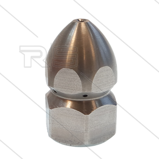 Rioolnozzle met voorboring - 0.200 - 6 x 1.50 + 1 x 1.50 - 1/2&quot; bi - SW24 - RVS