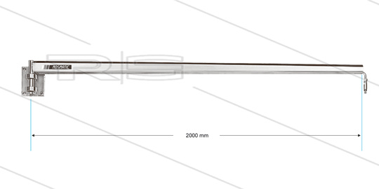 WAN - Zwenkarm wandmontage RVS binnenbuis - L=2000mm - rustpositie links - in 1/4&quot; bi x uit 1/4&quot; bu