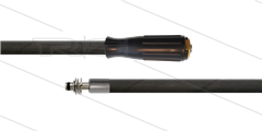 HD-slang zwart 5/16" - 1SN Plus - 50m - M22x1,5 lange wartel x Ø11mm RVS pistoolnippel met lager - 315 Bar