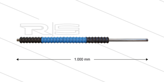 Iso77 lans - L=1000mm - recht - RVS - isolatie L=400mm - zwart/blauw/zwart - max 80°C - 400 Bar - 2 x 1/4" bu