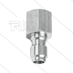 Nippel - RVS - 350 Bar - Ø12mm - SW17 - 1/4" bi